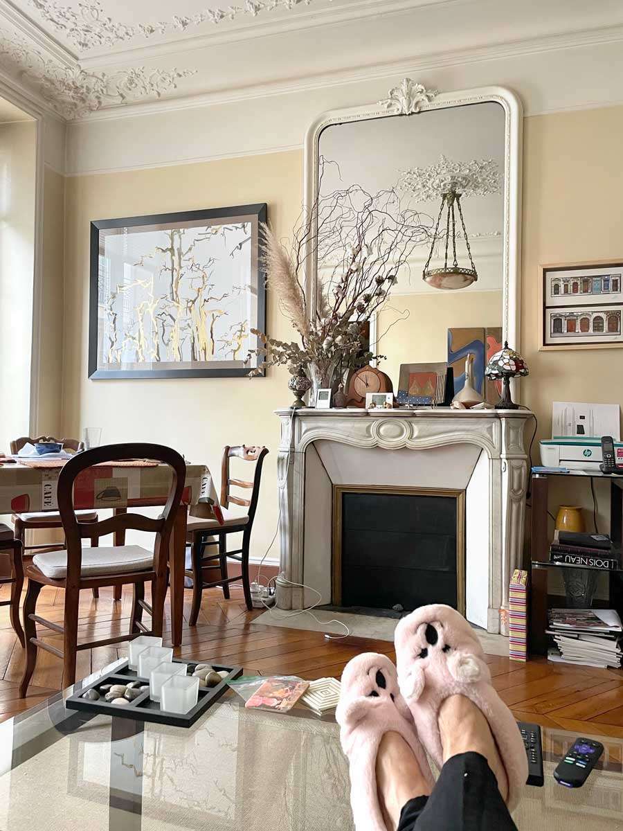 Marty enjoying the apartment in Paris, France.